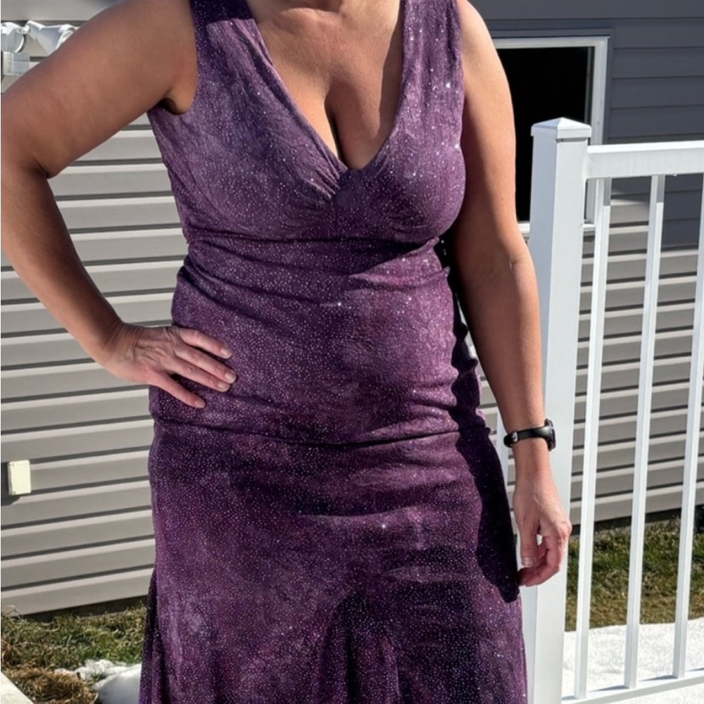 La Femme, Elegant Purple Sleeveless Dress